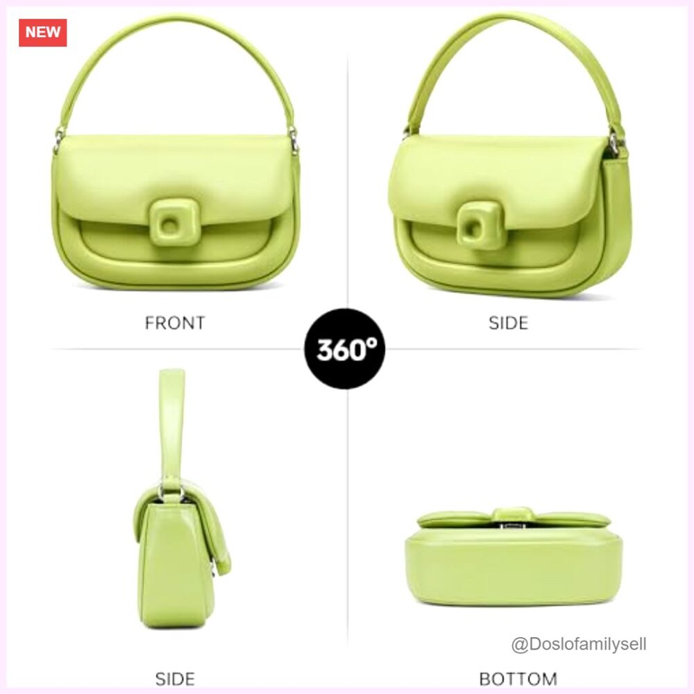 Genuine Leather Mini Crossbody Bag with Adjustable Strap, Compact Clutch - Picture 5 of 7